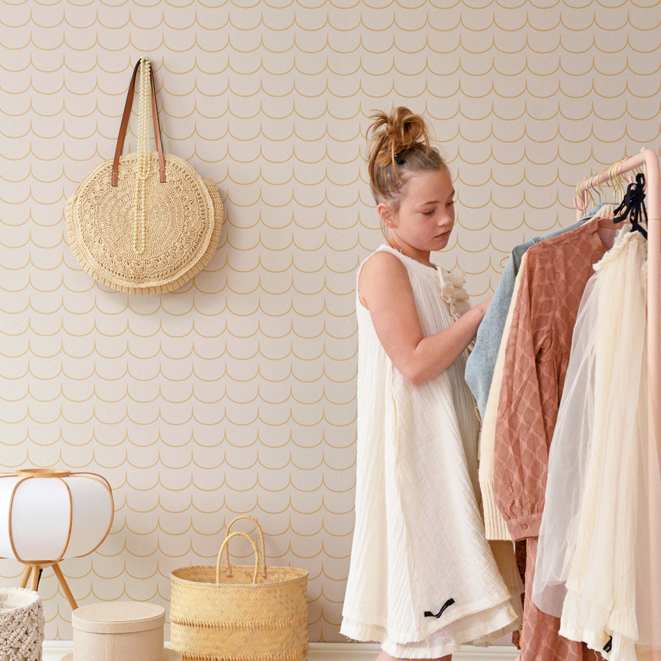 Majvillan Behang - Curtain - Greige Golden Brown image 0