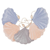 Fluwelen slinger met schelpen - blue pearl image 1