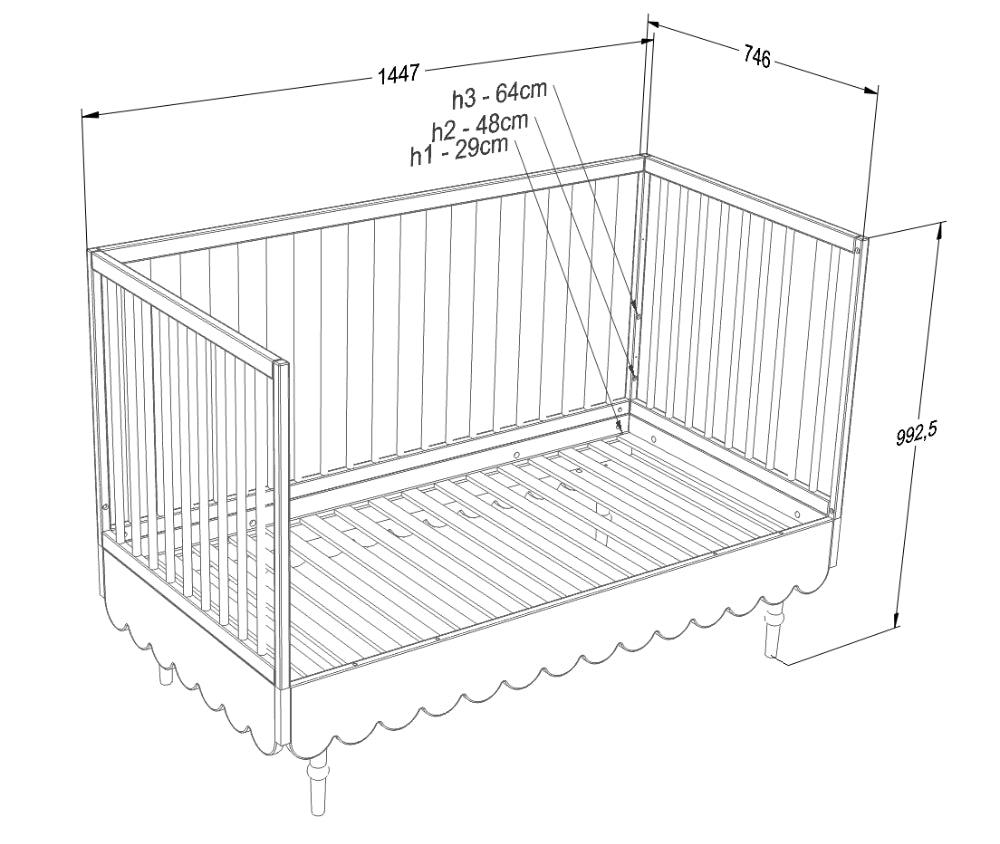 Wood Luck 2-in1 Ledikant Babushka - Wit image 6