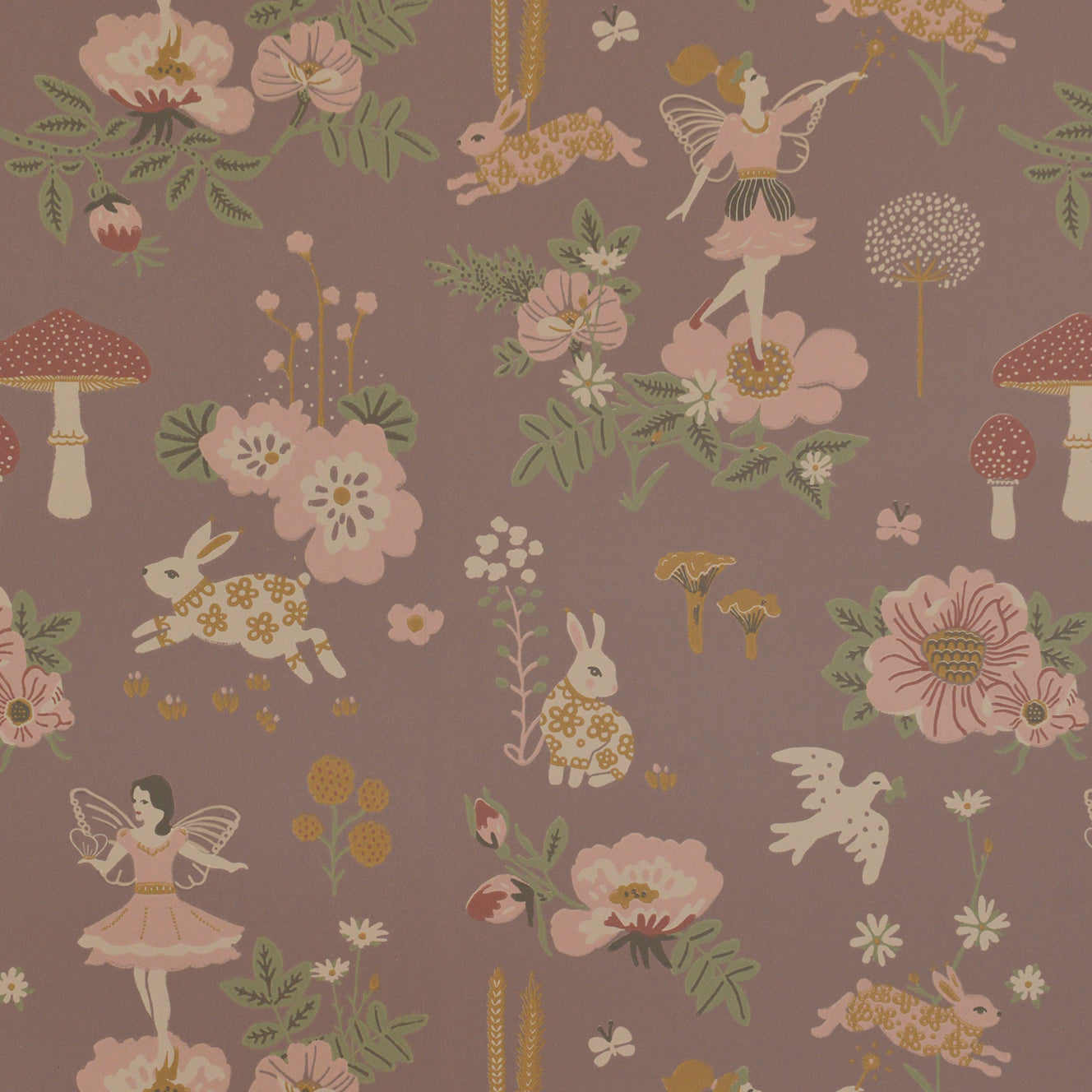 Majvillan Behang - Old Garden - Plum image 1