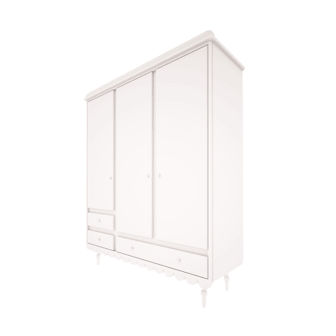 Wood Luck Kledingkast Babushka 3 Deurs - Wit image 0