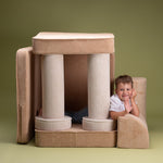 Wigiwama Ribstof Kinderbank - Brown Sugar Settee - Sofa Speelbank image 5