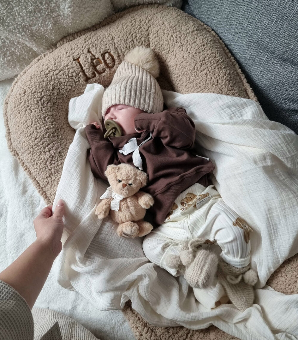 Teddy Babynestje met Naam - Beige image 2