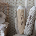 Potlood Kussen met Naam - Rib Cord - Sandy Yellow image 0