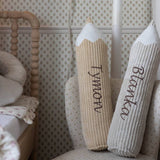 Potlood Kussen met Naam - Rib Cord - Sandy Yellow image 0