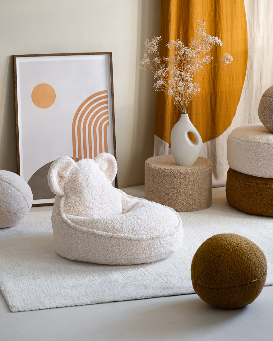 Wigiwama Beren Zitzak voor Kinderen Beer - Cream White Bear Beanbag image 1