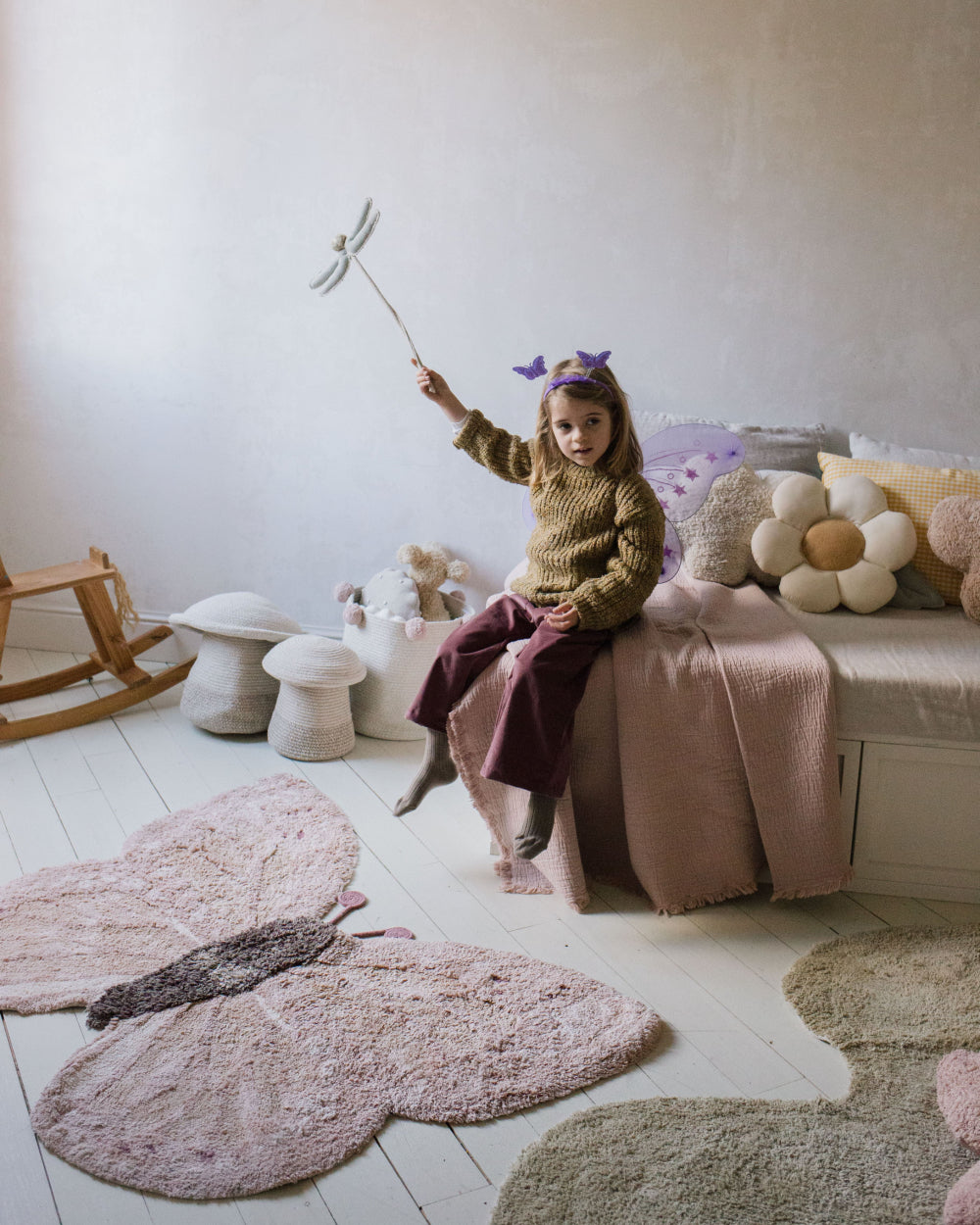 Lorena Canals Wasbaar Vloerkleed - Baby Butterfly - Vlinder image 3