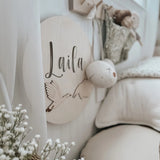 Houten Wandlamp met Ganzen en Naam image 1