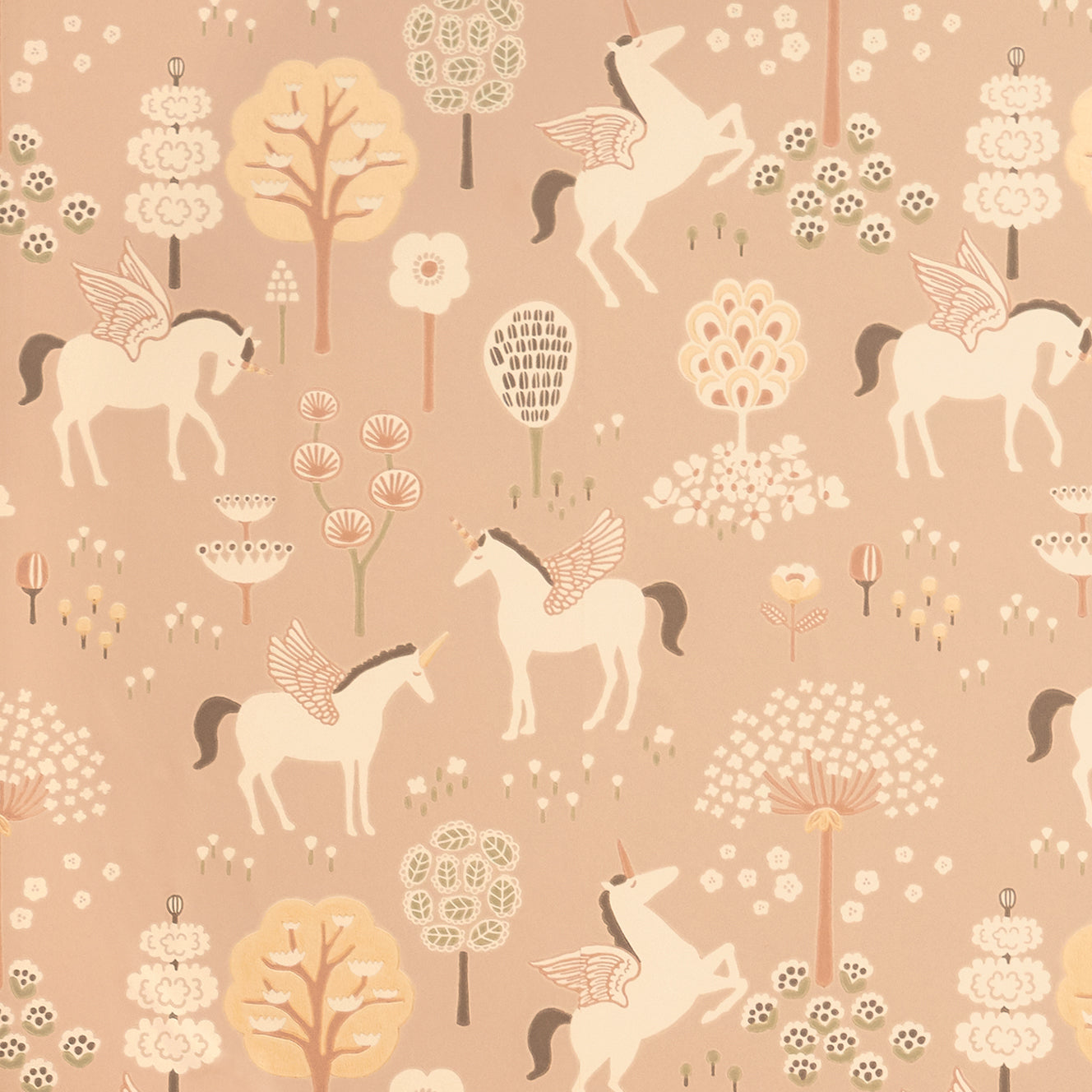 Majvillan Behang - True Unicorns - Old Pink image 1