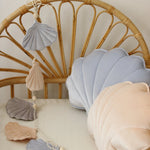 Fluwelen slinger met schelpen - blue pearl image 5