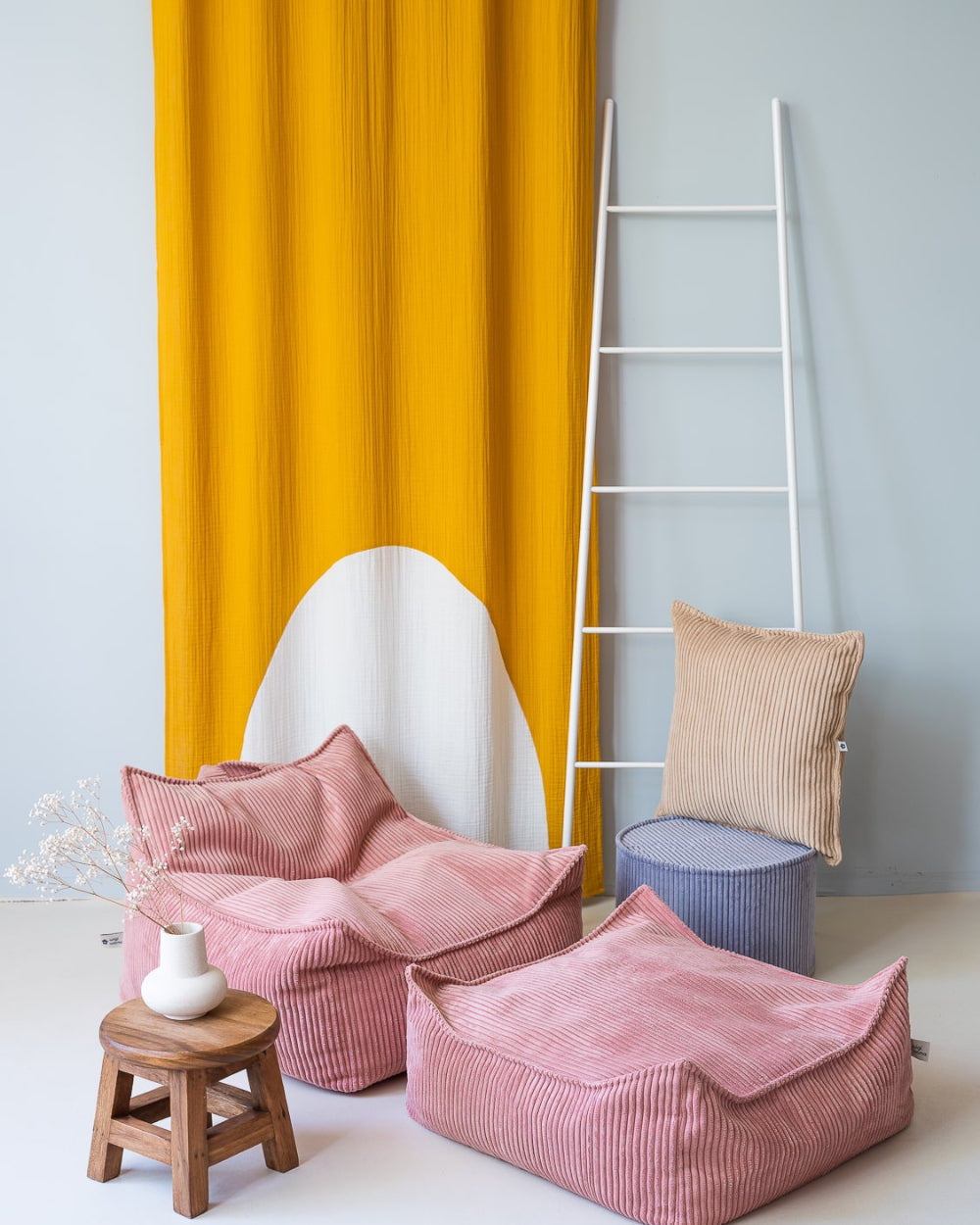 Wigiwama Zitzak voor kinderen - Pink Mousse Beanbag Chair image 8