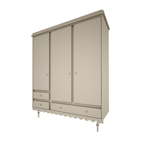 Wood Luck Kledingkast Babushka 3 Deurs - Olive image 0