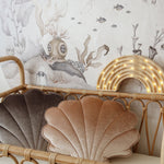 Fluwelen schelpkussen - beige pearl image 3