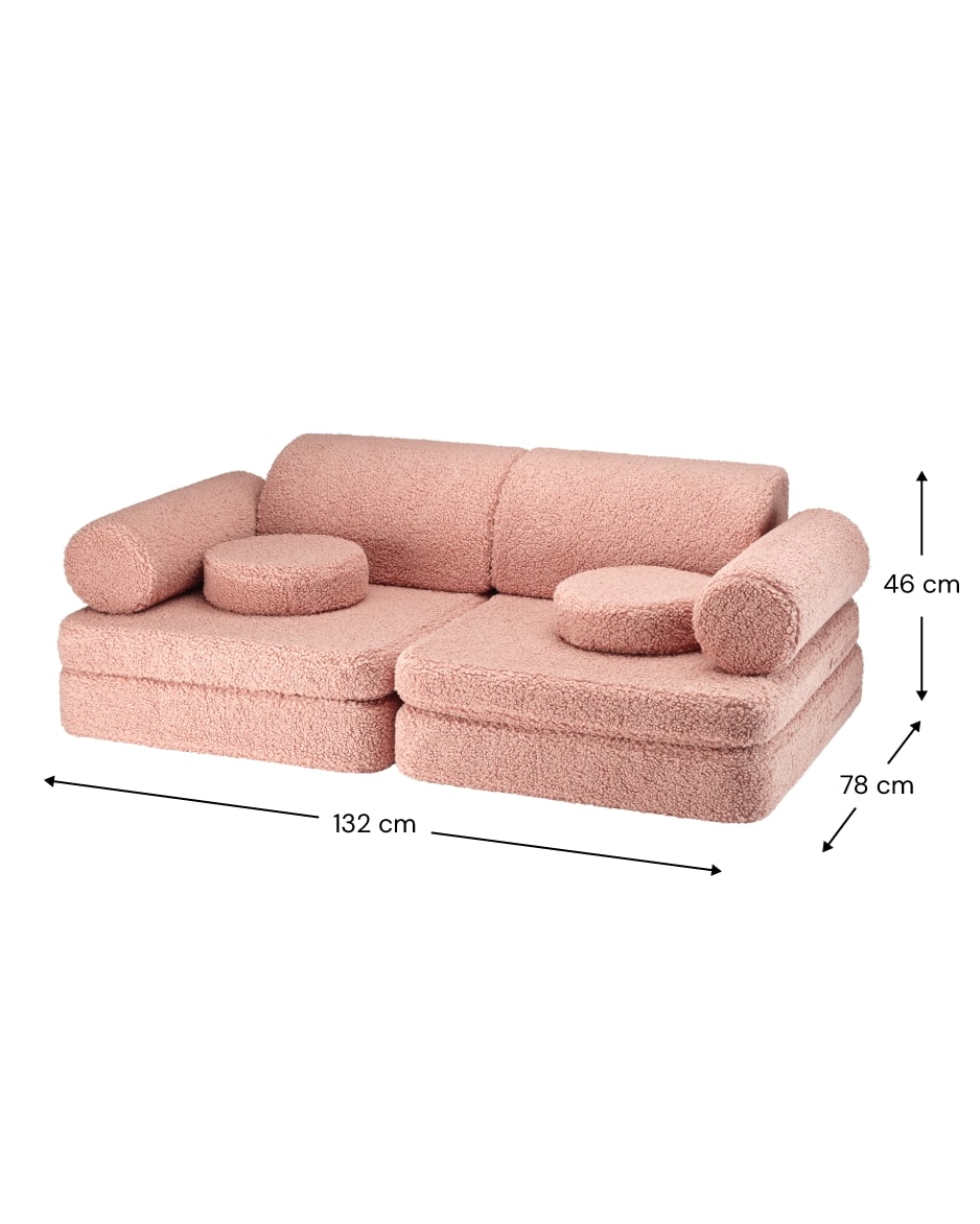 Wigiwama Teddy Kinderbank - Guava Pink - Sofa Speelbank image 6