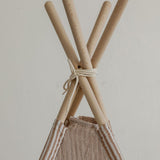 Tipi Tent met Speelmat - Beige Strepen image 4
