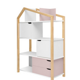 Boekenkast Juno breed met Dakje - Roze image 2