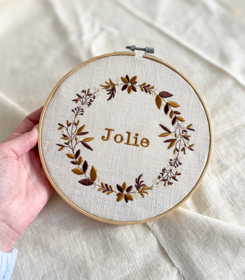 Borduurring met naam - bloemenkrans image 5