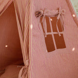 Tipi Tent met Speelmat - Terracotta Strepen image 1
