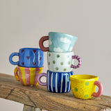 Bloomingville MINI Kopje Nini Roze Geel Aardewerk