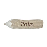 Potlood Kussen met Naam - Rib Cord - Crème image 1