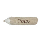 Potlood Kussen met Naam - Rib Cord - Crème image 1