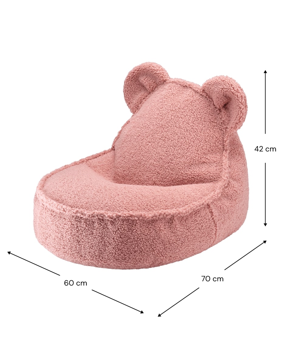 Wigiwama Beren Zitzak voor Kinderen Beer - Guava Pink Bear Beanbag image 5
