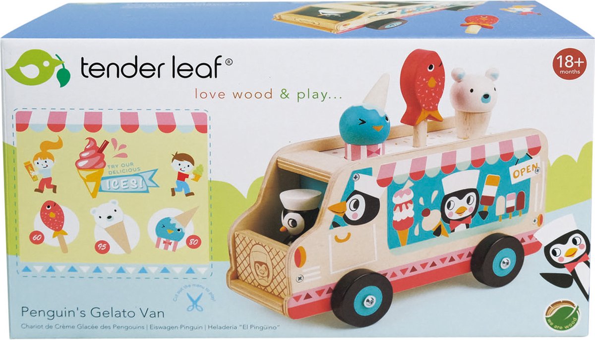 Tender Leaf Toys - Pinguïns IJskarretje - Hout image 4