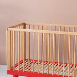 KARL & FRIC Ledikant Nox - Naturel met rode poten image 6