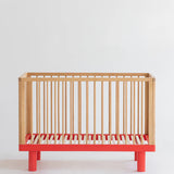 KARL & FRIC Ledikant Nox - Naturel met rode poten image 0