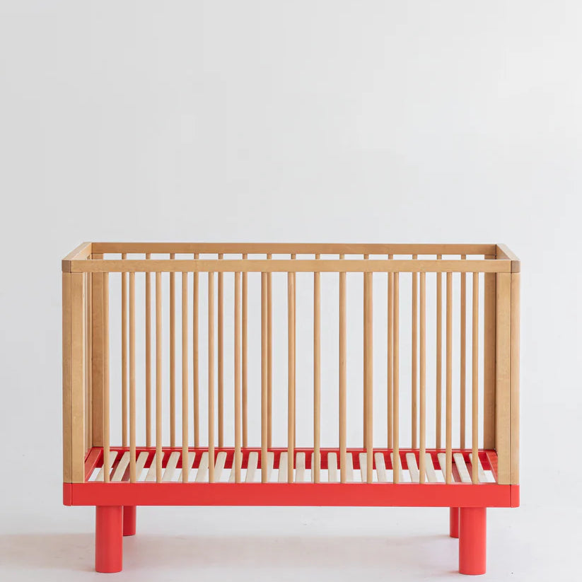 KARL & FRIC Ledikant Nox - Naturel met rode poten image 0