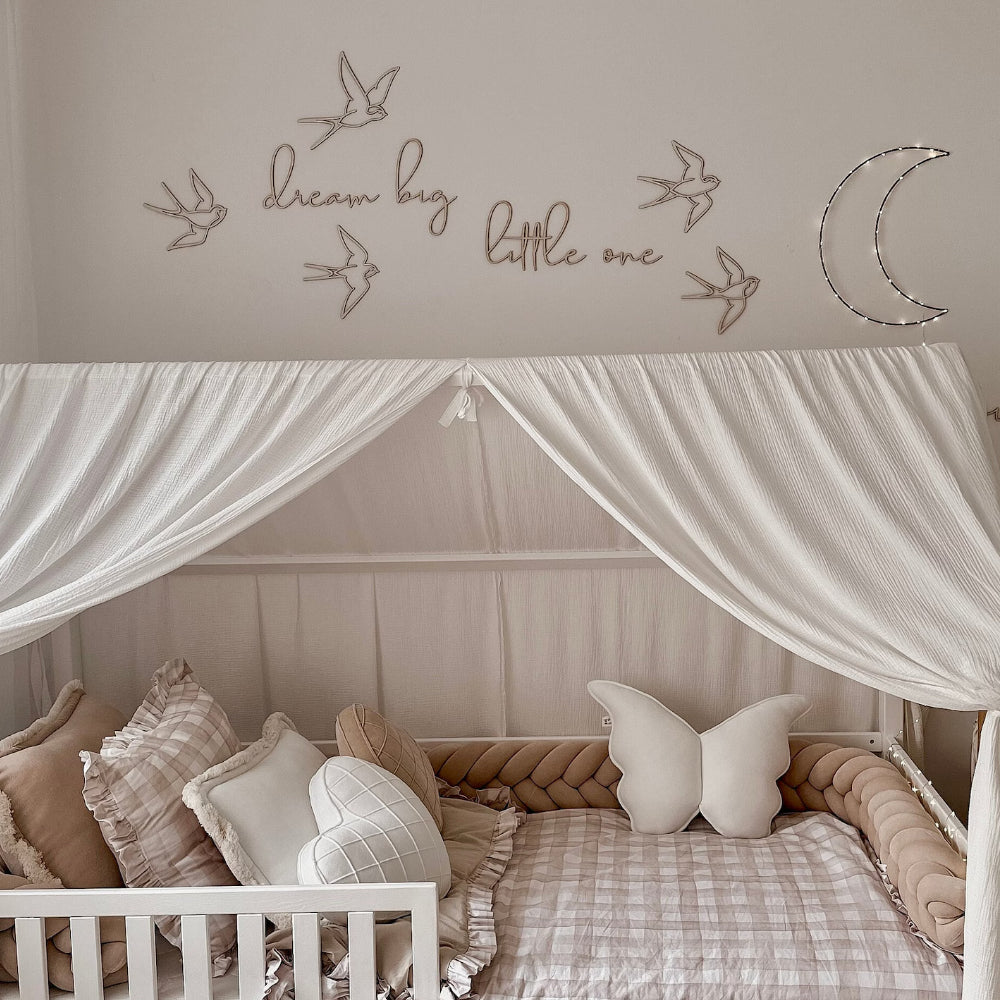Houten Zwaluwen Muurdecoratie "Dream Big Little One" image 1