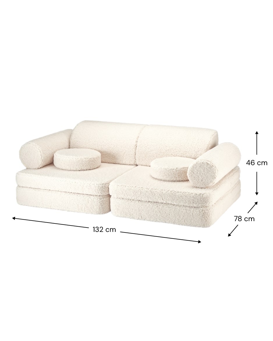 Wigiwama Teddy Kinderbank - Cream White Settee - Sofa Speelbank image 6