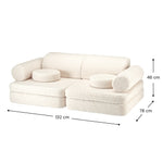 Wigiwama Teddy Kinderbank - Cream White Settee - Sofa Speelbank image 6