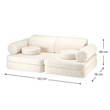 Wigiwama Teddy Kinderbank - Cream White Settee - Sofa Speelbank image 6