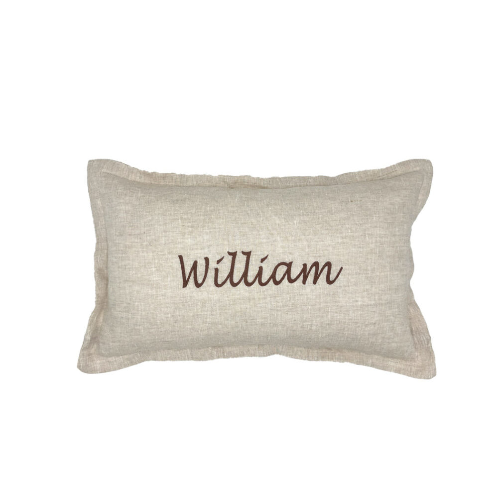 Kussen met Naam - Naturel Linnen image 0
