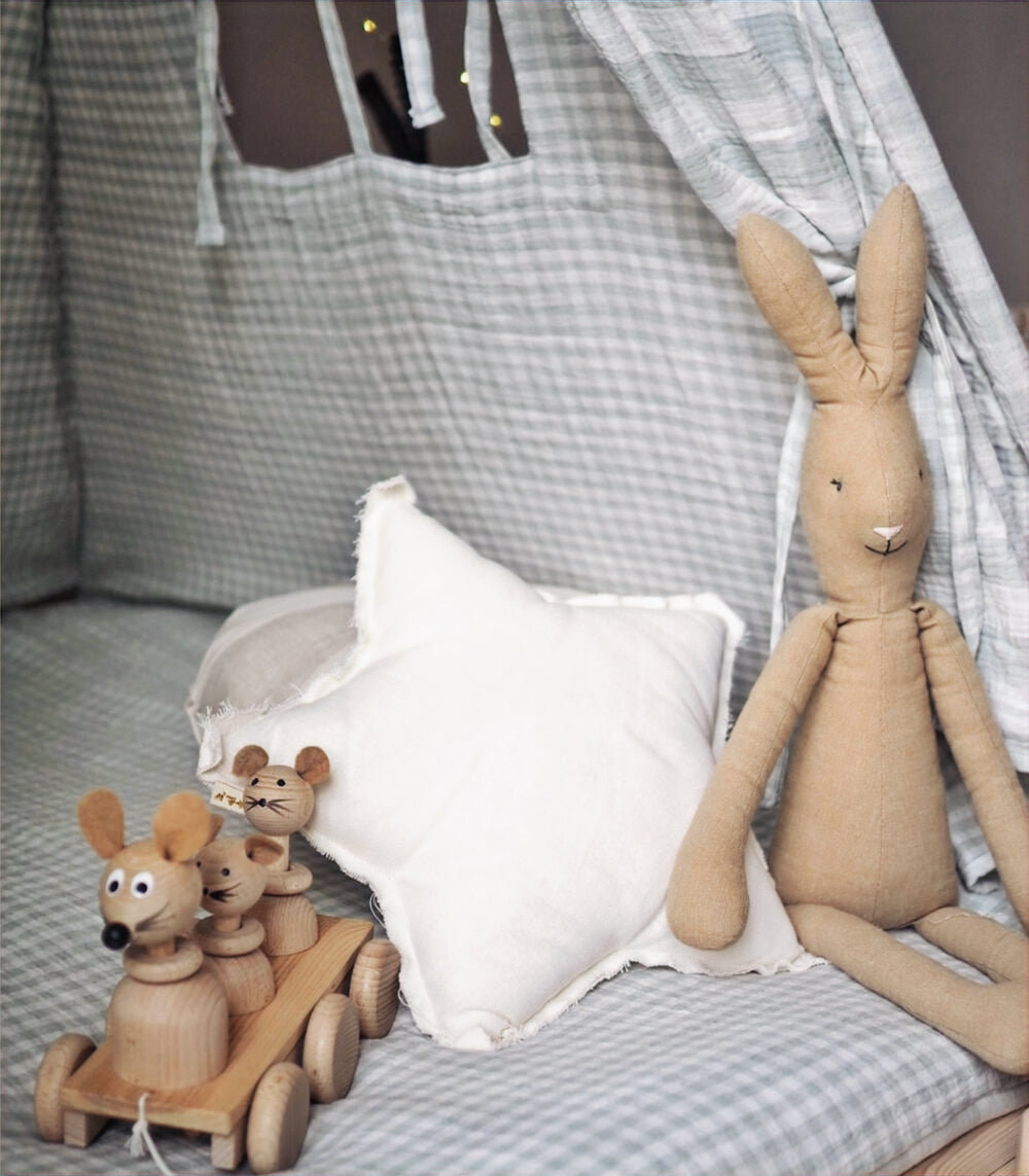 Tipi Tent met Speelmat - Mint Ruitjes image 2