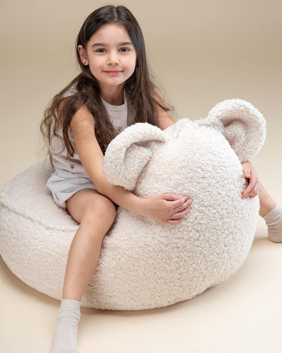 Wigiwama Beren Zitzak voor Kinderen Beer - Cream White Bear Beanbag image 2