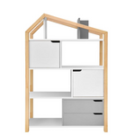 Boekenkast Juno breed met Dakje - Grijs image 0