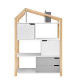 Boekenkast Juno breed met Dakje - Grijs image 0