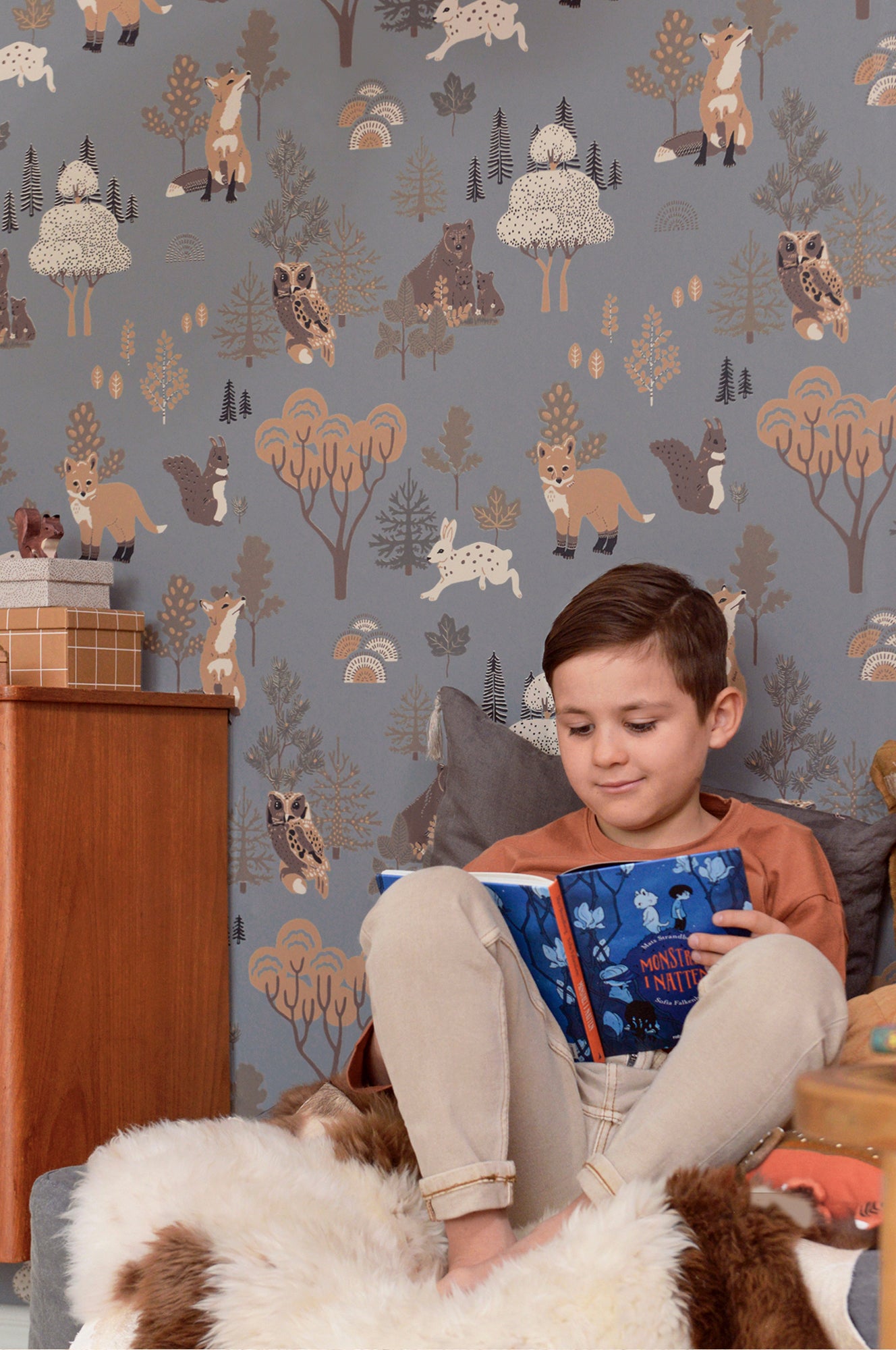 Majvillan Behang - Deep Forest - Midnight Blue image 0