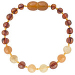 Barnsteen armband baby/peuter - cognac, kwarts, aventurijn image 0