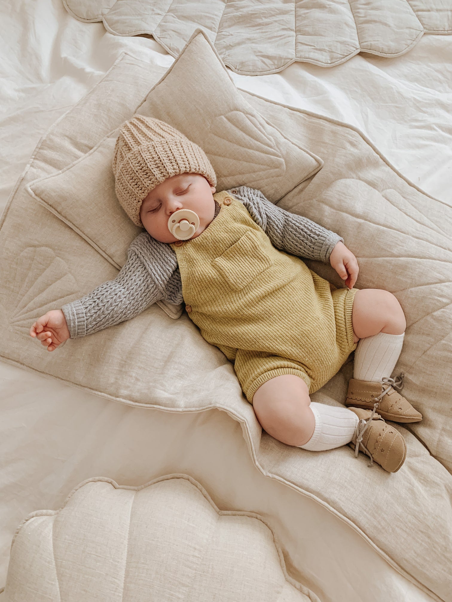 Linnen schelpkussen - zand image 3