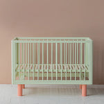 KARL & FRIC Ledikant Nox - Pistache met roze poten - 60x120cm image 1