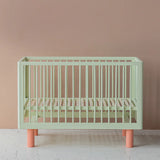 KARL & FRIC Ledikant Nox - Pistache met roze poten - 60x120cm image 1