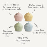Mushie Cupcakes Pastel  - Mix & Match - 4 stuks