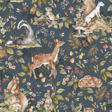 Dekornik Behang - Cute Forest Animals - Bos Dieren Donker