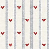 Dekornik Behang - Hearts Stripes Morning - Hartjes - Blauw Rood