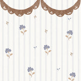 Dekornik Behang - Retro Flowers - Met Versiering - Blauw