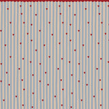 Dekornik Behang - French Hearts Stripes - Hartjes - Blauw Rood Beige