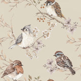 Dekornik Behang - Birds - Vogeltjes - Beige